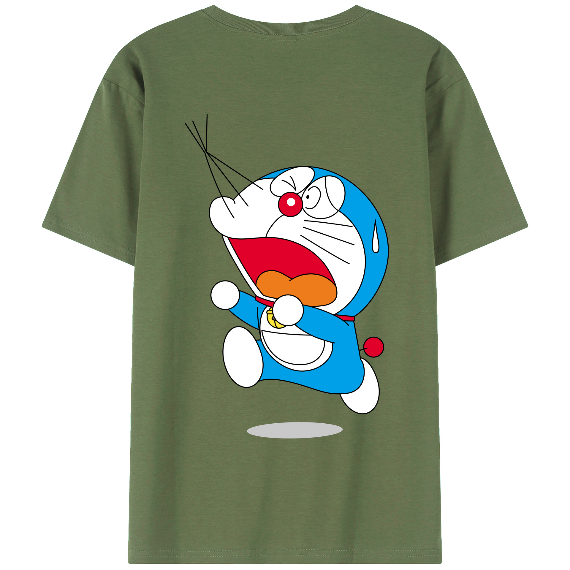 （画像用） ドラえもん Doraemon 綿100％ メンズ半袖Tシャツ（バックプリント） 通気性